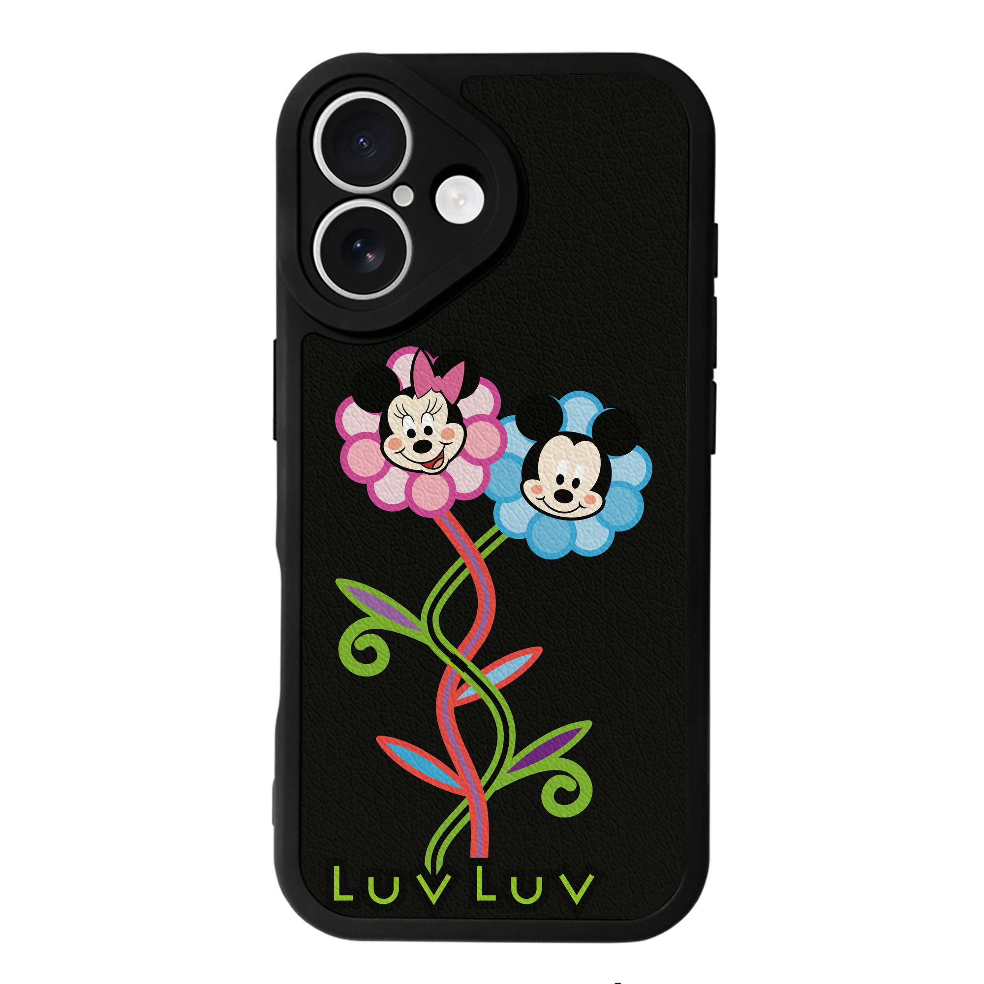 （画像用） ミッキーマウス Mickey Mouse 【iPhone 16シリーズ対応】シリコンスマホケース（レザー調） 材質：シリコン